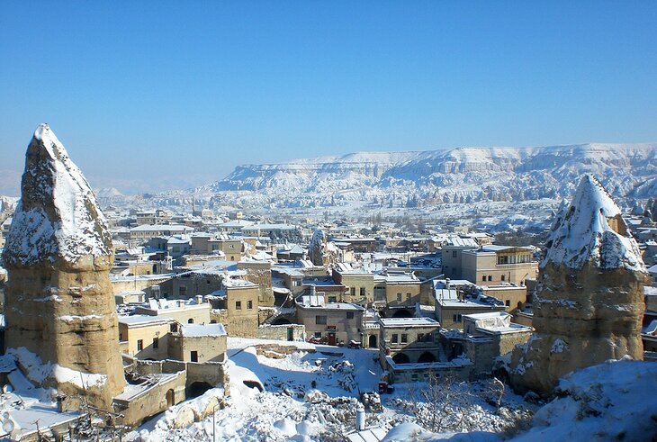 Village of Göreme in winter