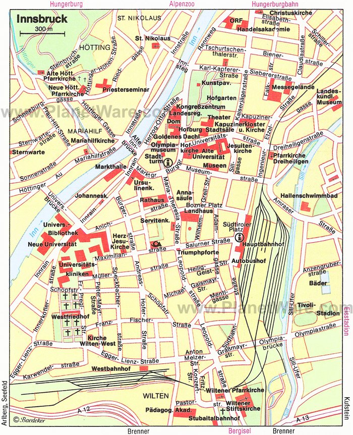 Innsbruck Map. Innsbruck, one of Austria's primary cities, straddles the 
