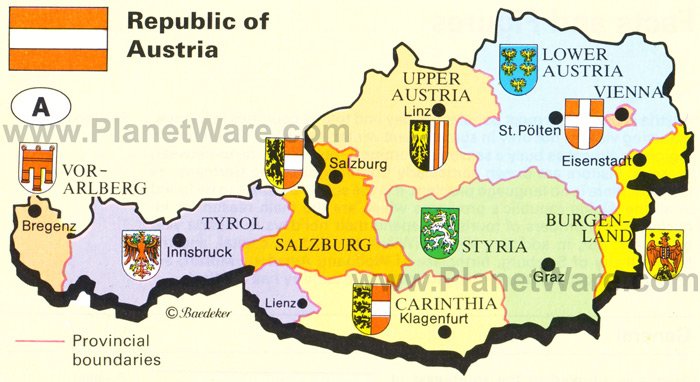 Republic of Austria Map. Austria is a land of culture, history, 