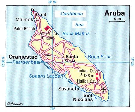 Aruba  on Some Attractions Within Map Of Aruba Map