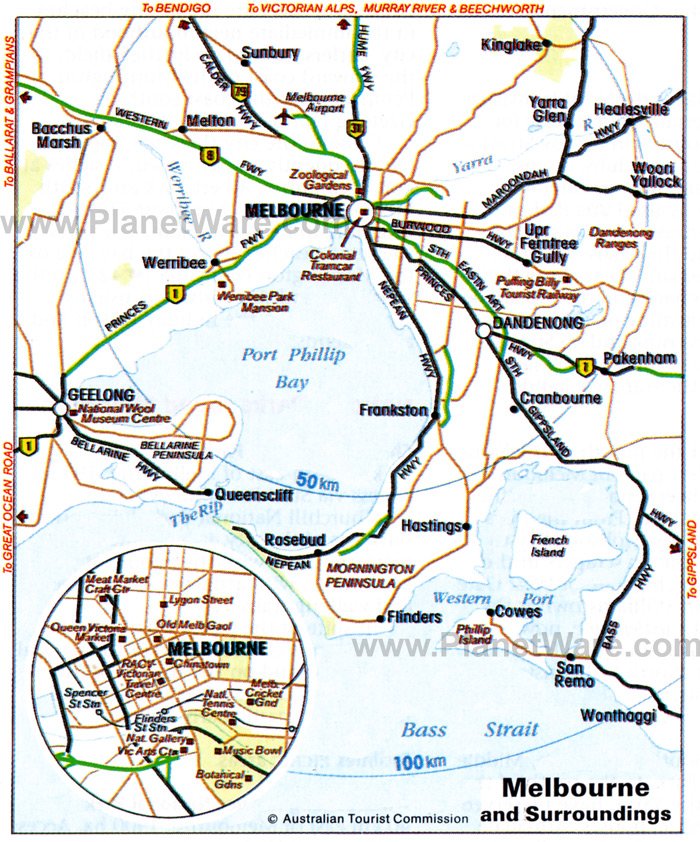 Greater melbourne map