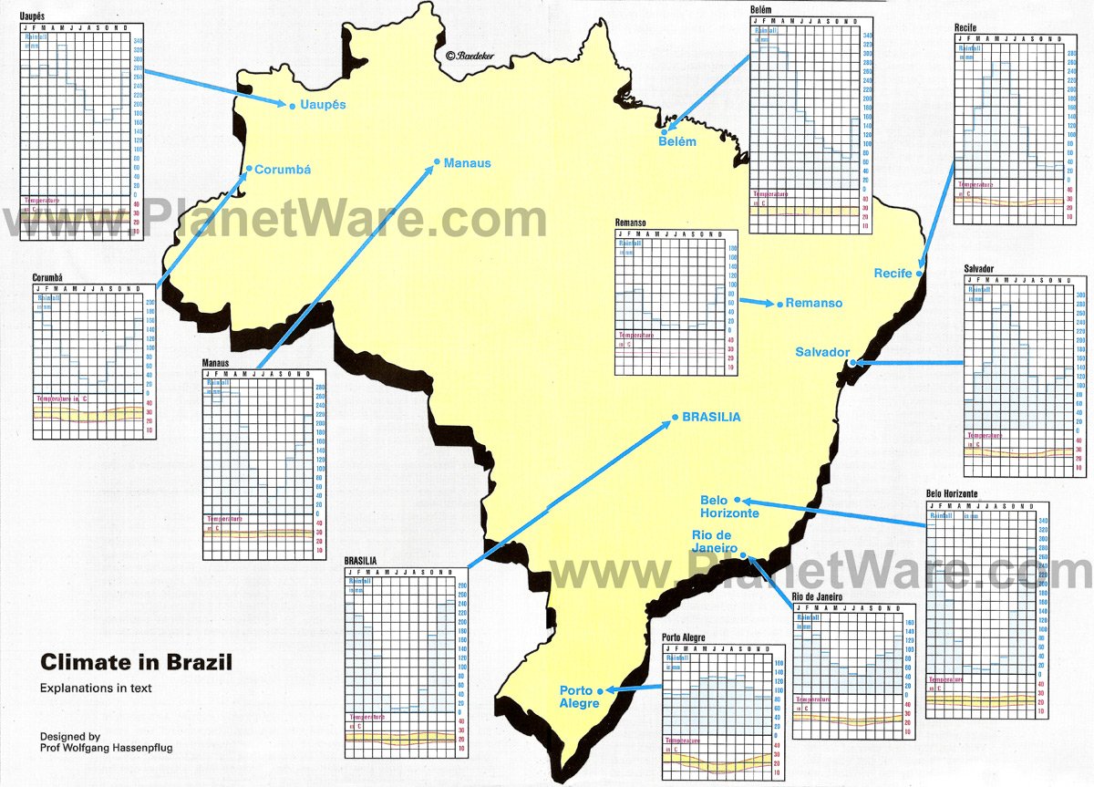 Map of Brazil States & Major Citites