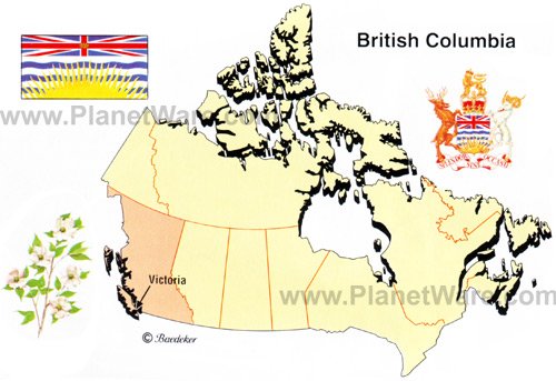 map of british columbia canada with cities. The Province of British Columbia is the western most province in Canada and 