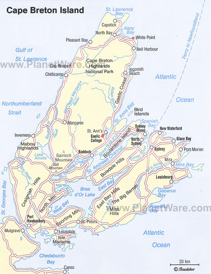 CAPE BRETON Island Map