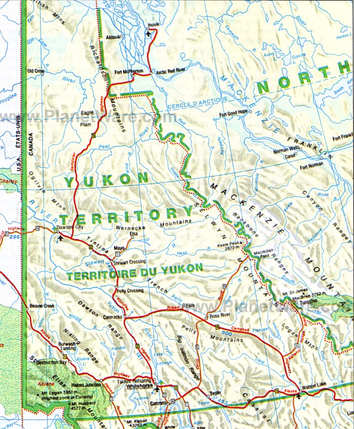 map of yukon