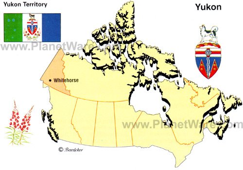 Yukon Territory lies between