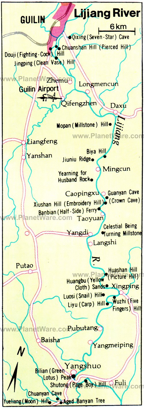 map of xi river