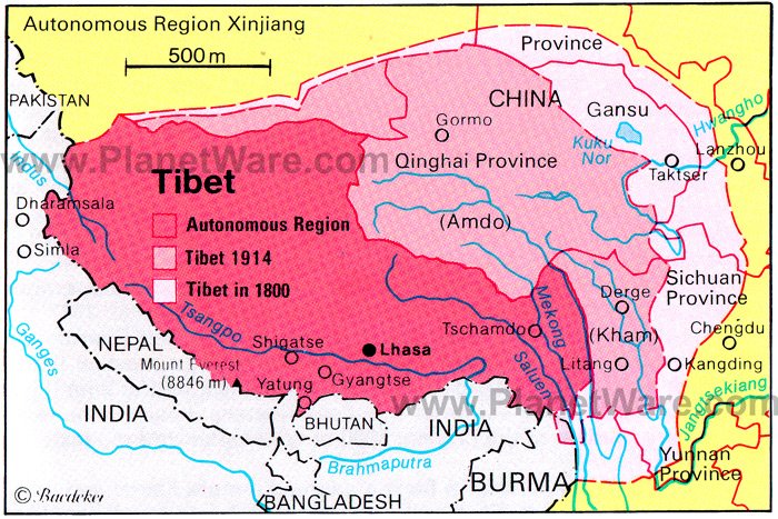 World Map Tibet