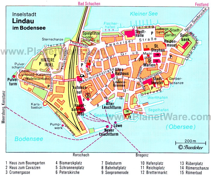 bodensee. Lindau in Bodensee Map
