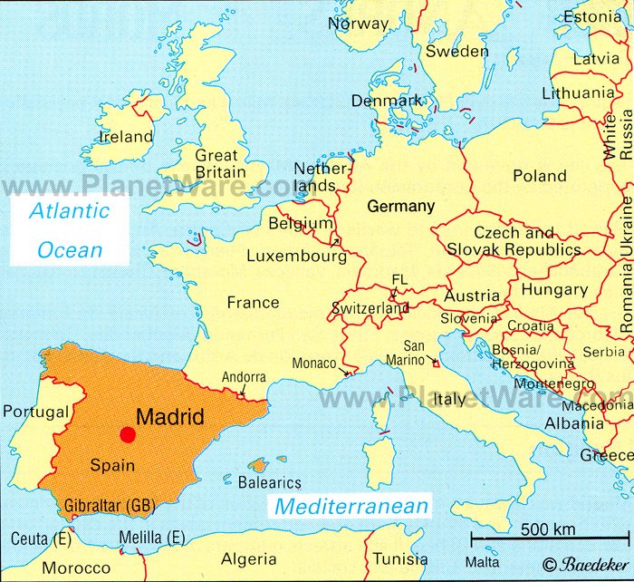 Spain Location On Europe Map