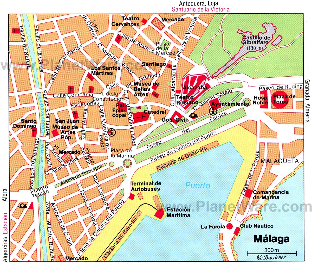 malaga spain map