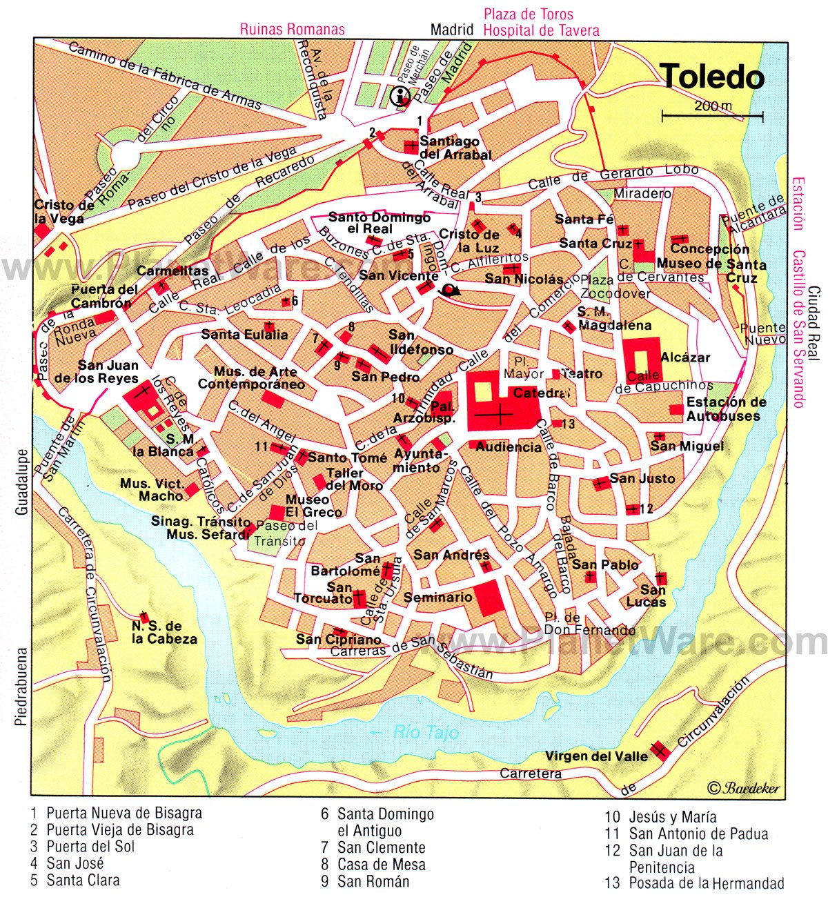 map of toledo spain