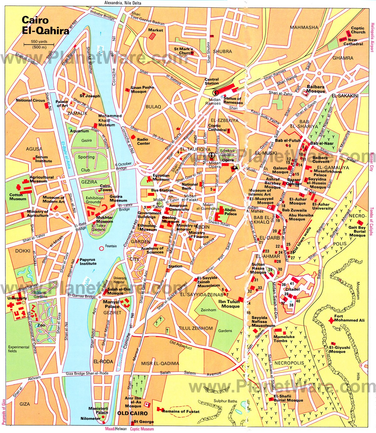 Cairo Map - Tourist Attractions