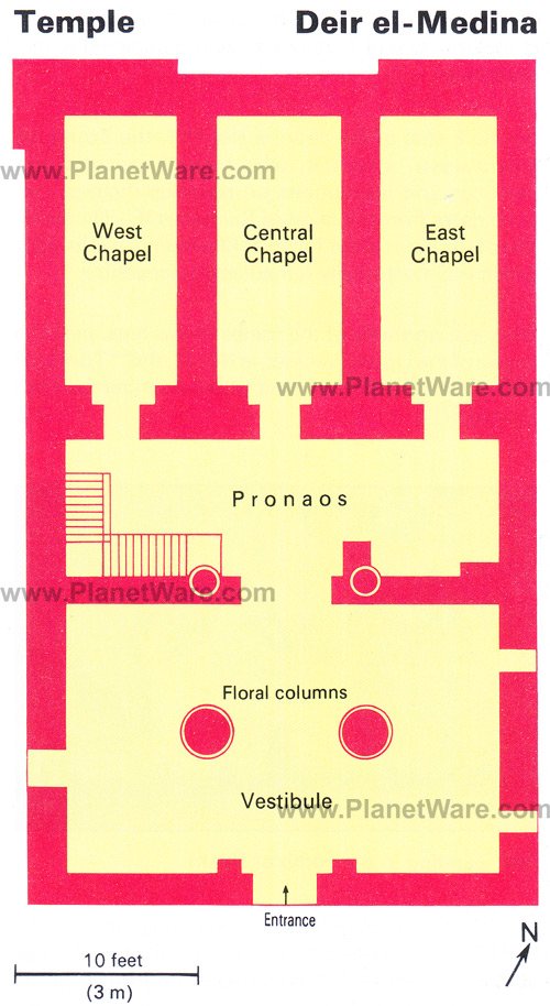 Deir el-Medina Temple - Floor plan map