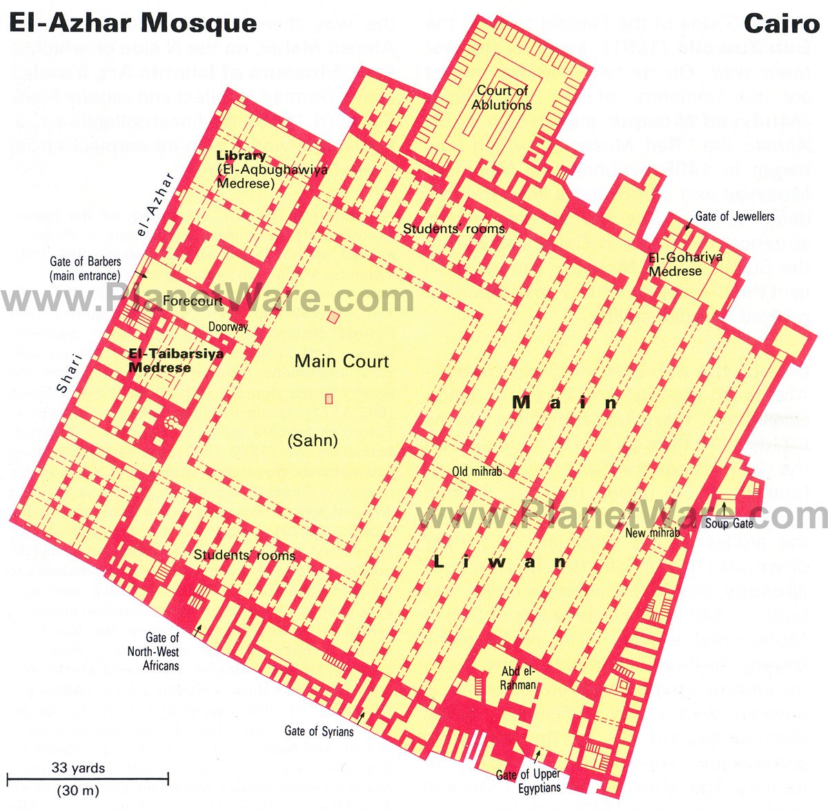 El-Azhar Mosque - Floor plan map