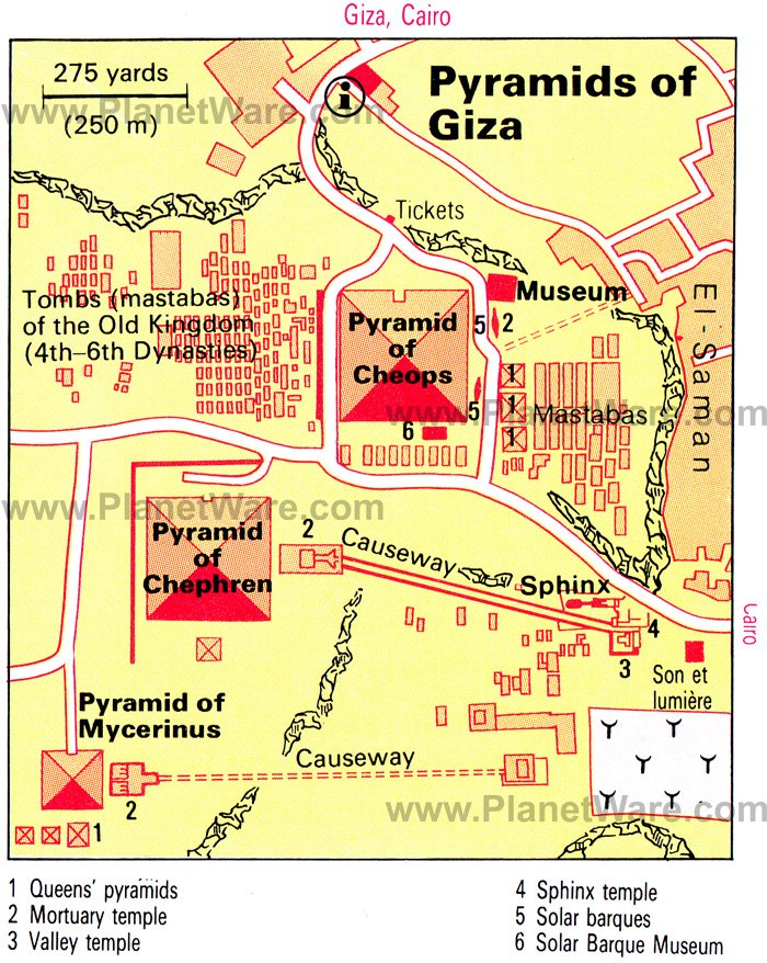 Pyramids of Giza Map 2011