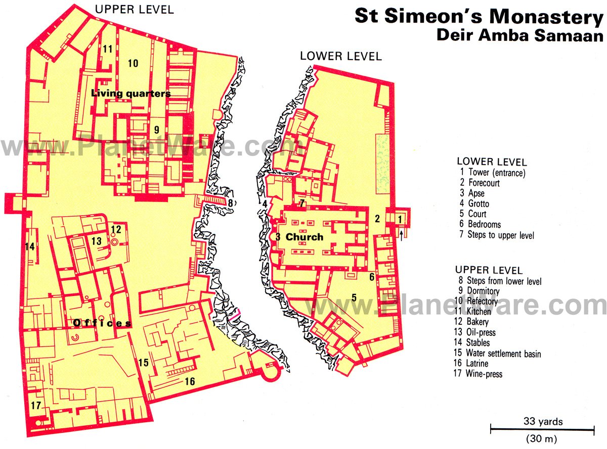 St Simeon's Monastery - Floor plan map