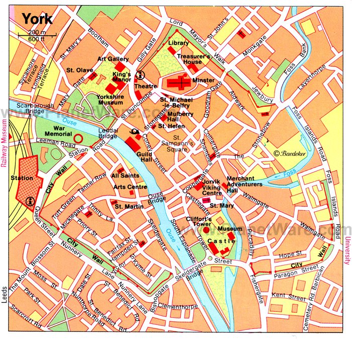 York Map. York is a medieval town with a modern flare and is home to many 