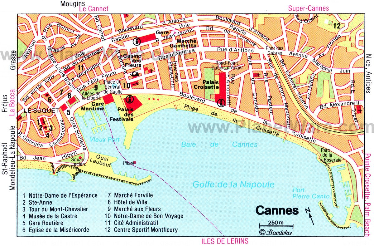 Cannes Map - Tourist Attractions