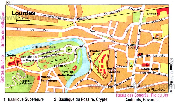 lourdes france map