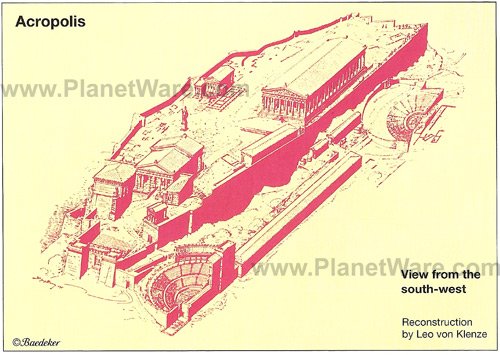 The Athens Acropolis rises above the city making the fortified citadel 