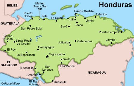 Some attractions within Honduras Map: