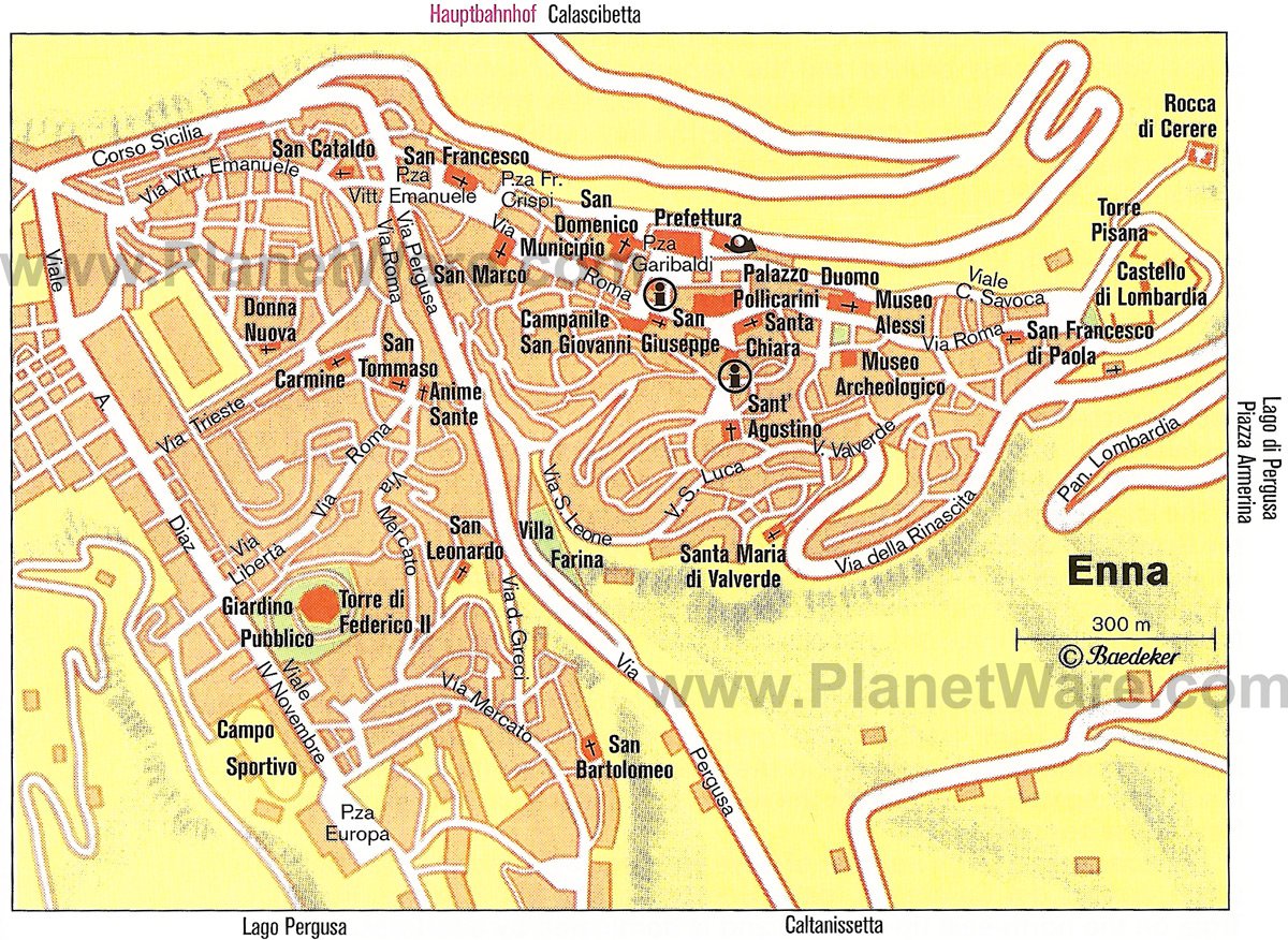 Карта города Энна (Enna), Сицилия