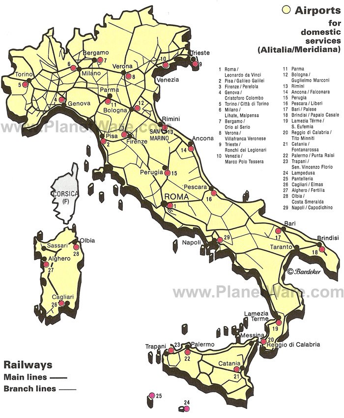 Italy contains many convenient airports located throughout the country.