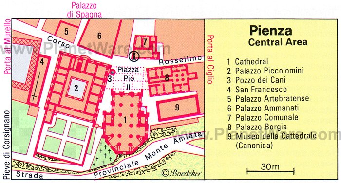 Карта города Пиенца (Pienza)