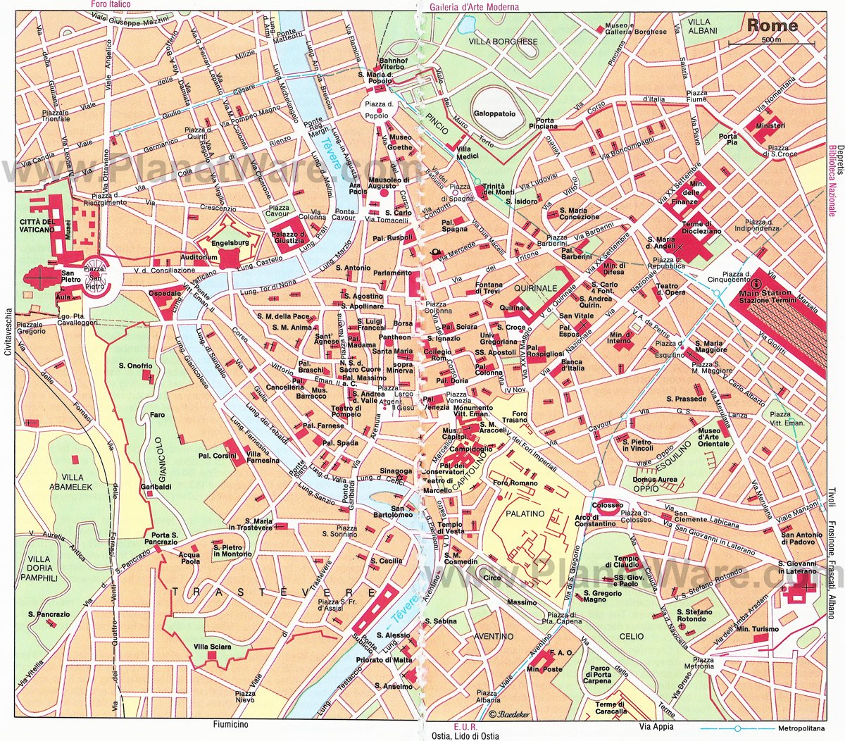 Rome Map - Tourist Attractions