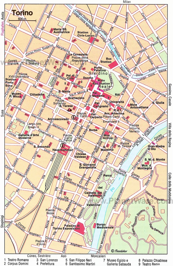 Some attractions within Torino Map:
