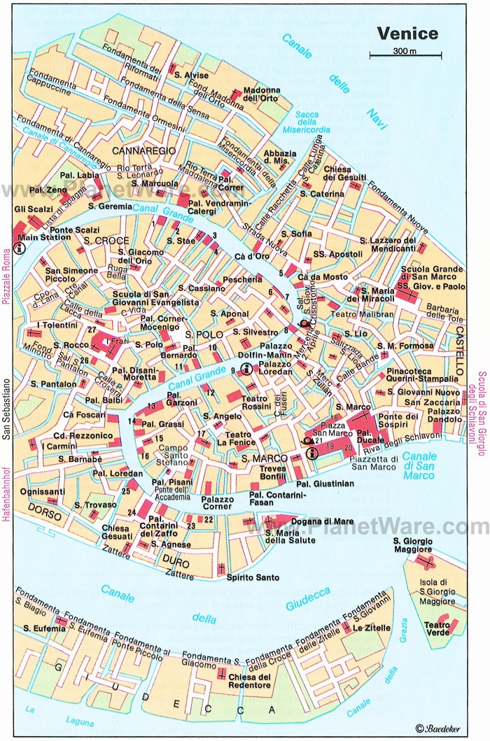 Detailed Map of Venice Attractions