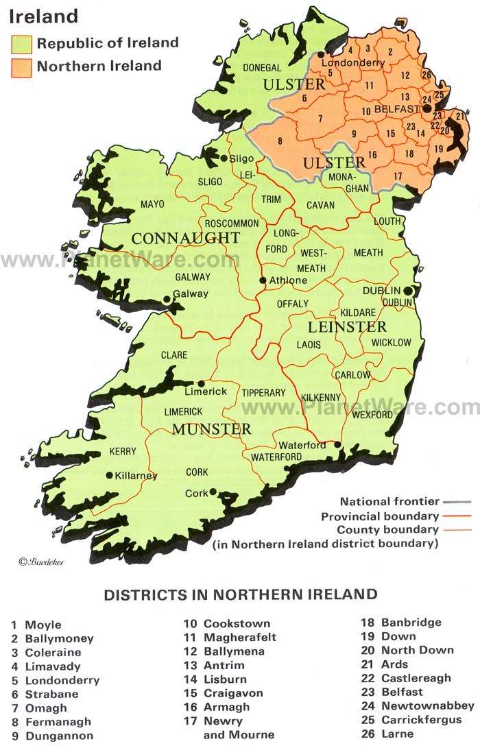 map of ireland with towns. Ireland Map