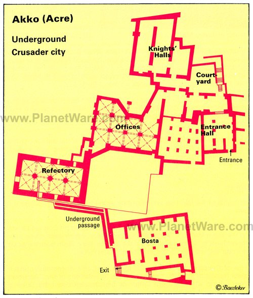 Akko - Underground Crusader City - Floor plan map