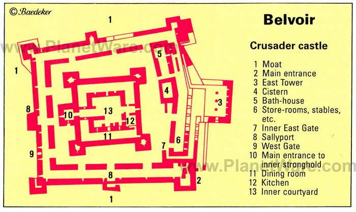 Belvoir - Crusader Castle - Floor plan map