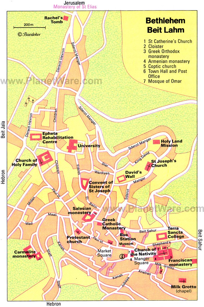 Map Of Jerusalem And Bethlehem. Bethlehem Map