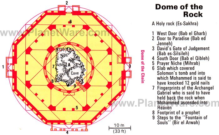 Jerusalem - Dome of the Rock - Floor plan map
