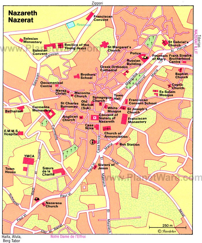 Nazareth Map - Tourist Attractions