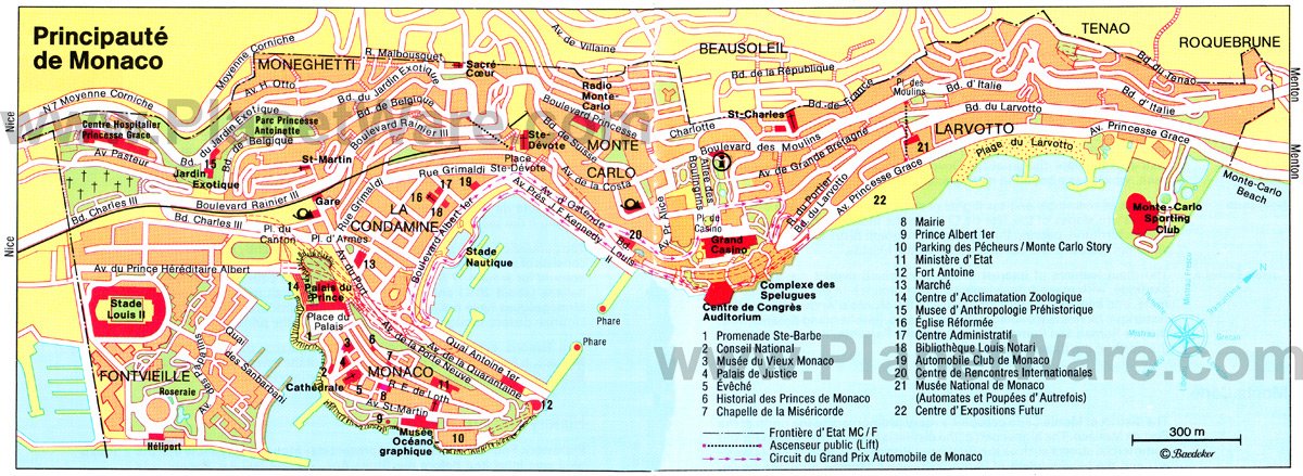 monaco map europe. Monaco Map