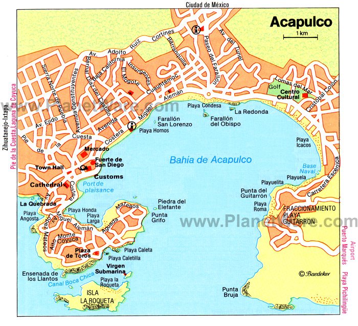 acapulco hotel map