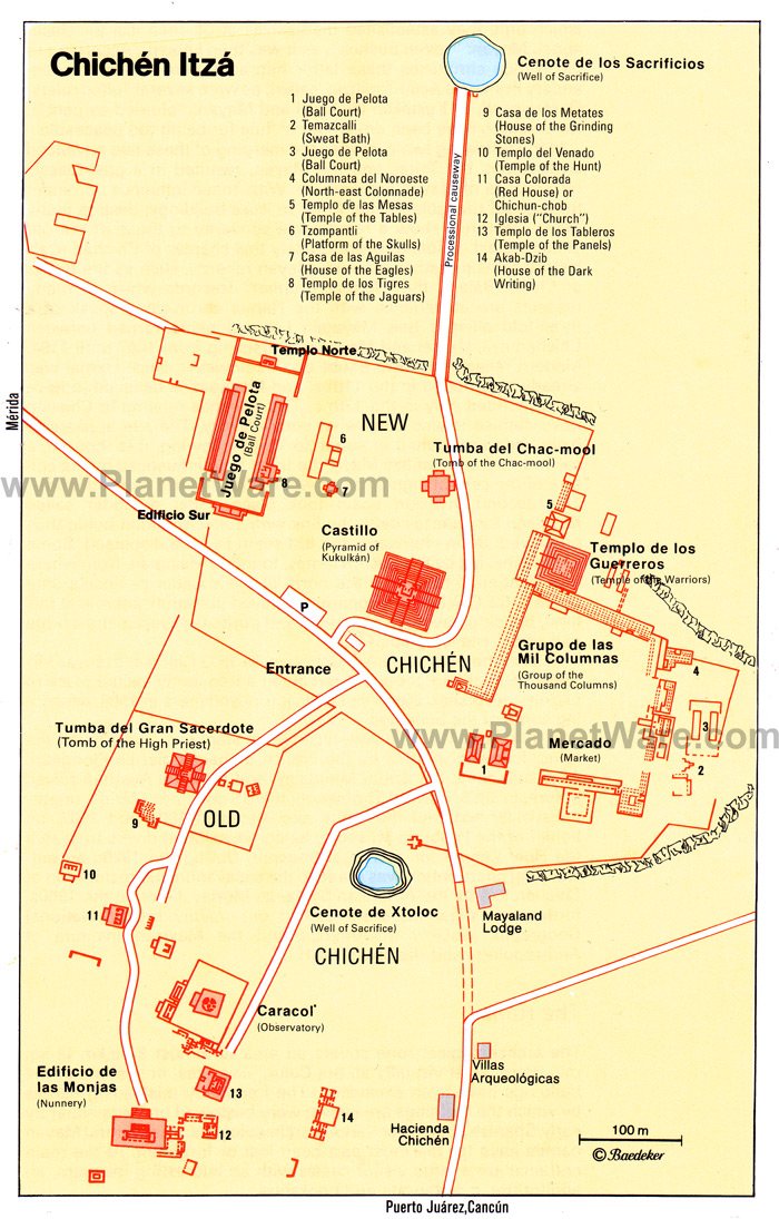 cancun mexico map. Chichen Itza Map