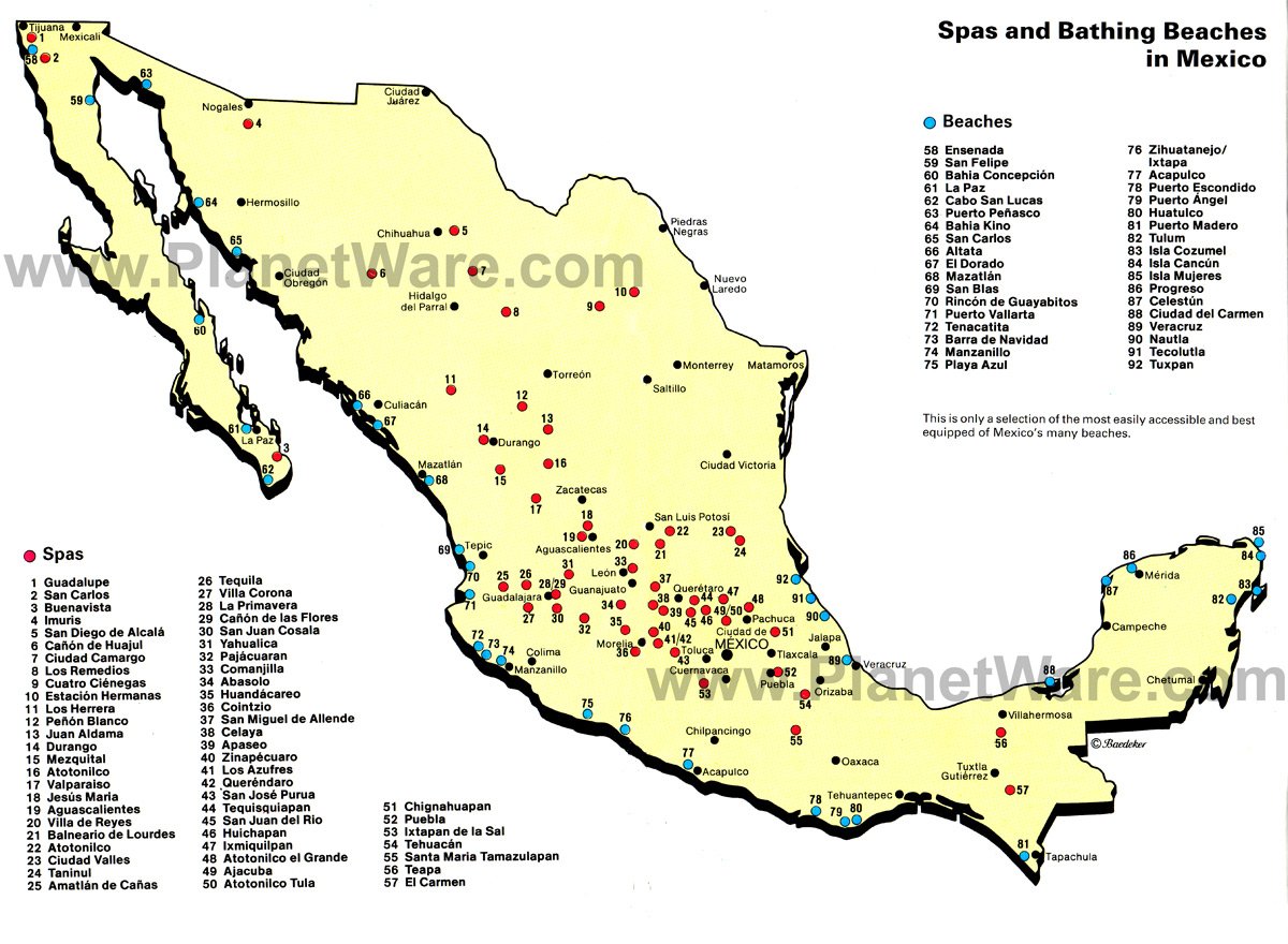 Mexico Beaches Map