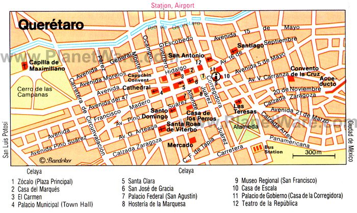 Some attractions within Queretaro Map: