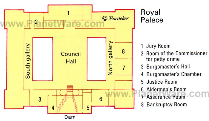 Netherlands - Royal Palace - Floor plan map