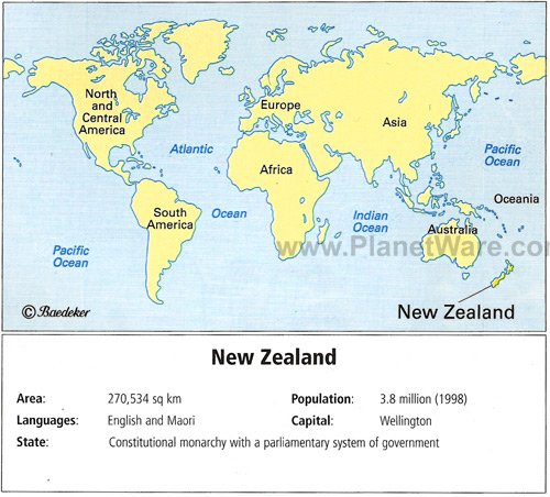 map of new zealand and australia