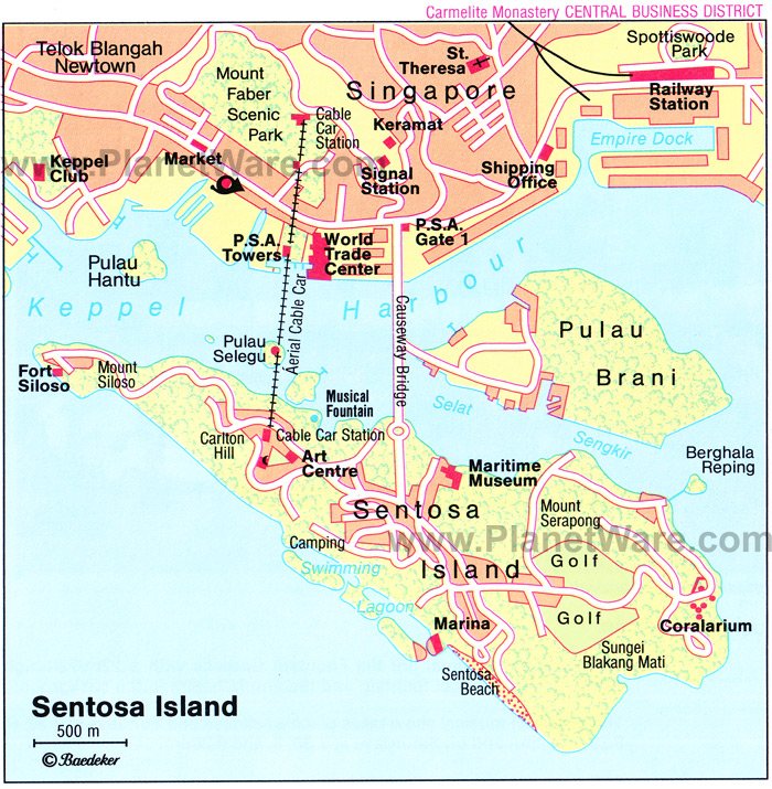 Sentosa Island Map - Tourist Attractions