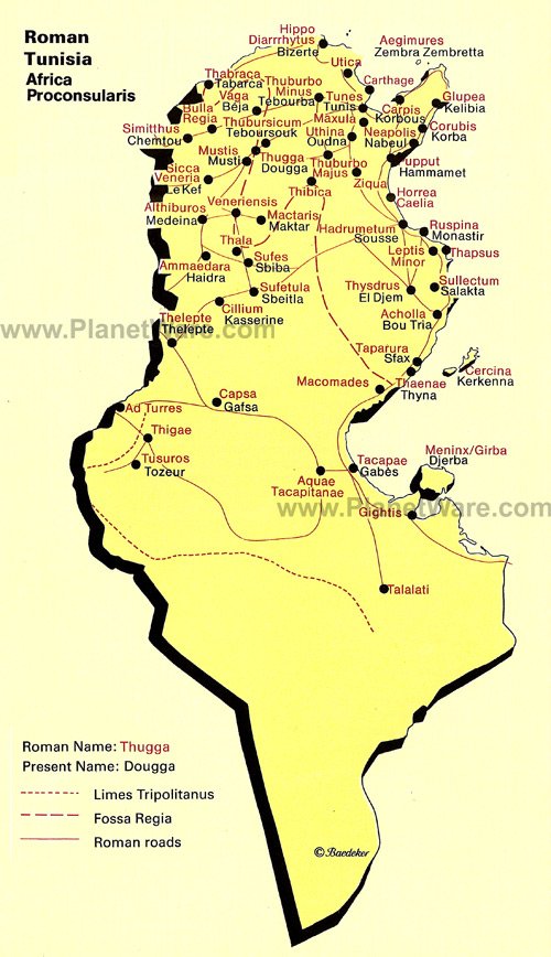 Map of Roman Tunisia