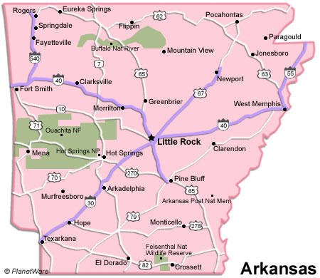 arkansas map panorama