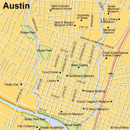 Some attractions within Austin