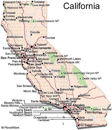 maps of california cities. California has a varied